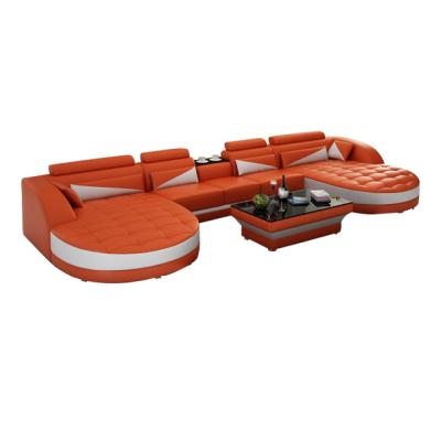 China Chinese Factory Material Living Room Furniture Genuine Leather Modular Sofa (Height) Leather Adjustable for sale