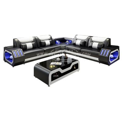 China (Others) 2020 Italian Furniture European Modern Adjustable Sectional Sofa With LED Light for sale