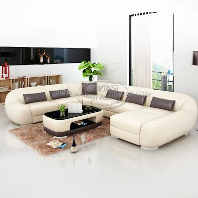 China Modular Italian Leather Furniture, Sectional Modern White Leather Sofa for sale