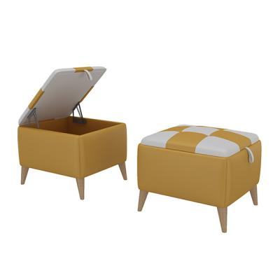 China Storage Top Company Home Furniture General Use Italian Leather Ottoman for sale