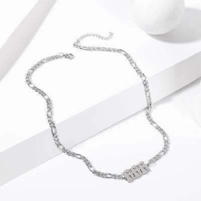 China Other Simplicity Jewelry Fashion Titanium Steel Silver Luxury Woman Pendant Necklaces Set for sale