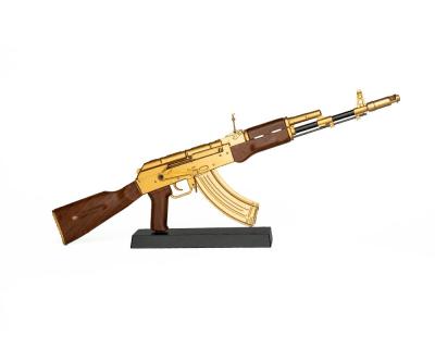 China Metal Model Gun Removable DIY Gold AK47 Assemble Rifle Metal Diecast Alloy Model Gun Toys for sale