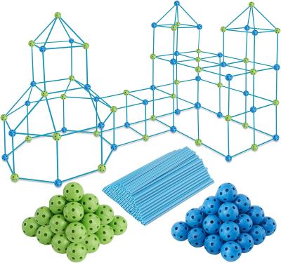 China ABS Plastic 132 Pieces Indoor STEM DIY Tent Building Toys Castles Building Kit for sale