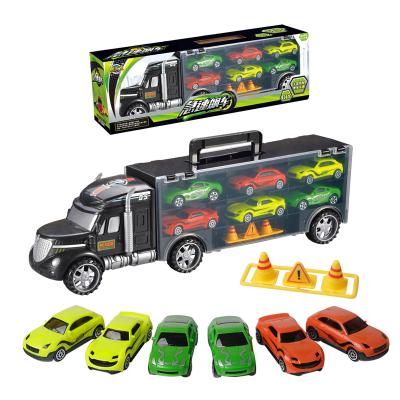 China Toy Wholesale Educational Toys Metal Diecast Diecast Model Alloy Container Truck Car Set for sale