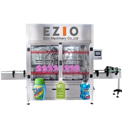 China Servo Motor Control 1000ML Piston Servo Motor 8 Diving Nozzles Hand Mouthwash Sanitizer Softener Conditioner Liquid Filling Machine for sale