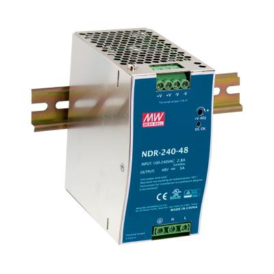 China Taiwan MEANWELL NDR-240 Series 24V~48V 10A~5A 240W DIN Switch Single Output Industrial RAIL for sale