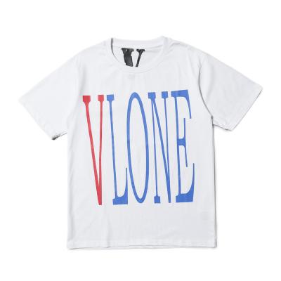 China 07711Big V sleeve t-shirt 07711Big V t VLONES USA summer short sleeve brand hip hop t-shirt men short women streetwear cotton shirt for sale