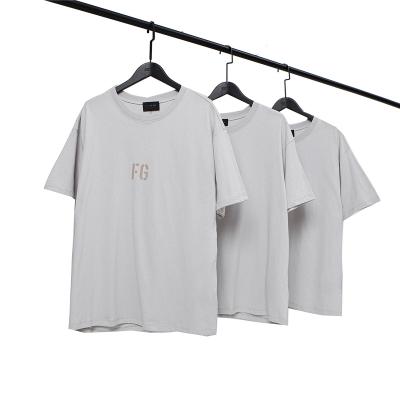 China 03603 Essential Tee Simple Wholesale Flock Breathable Printing Mens T-shirts Fashion Clothing High Quality Cotton Loose Essential T-shirt for sale