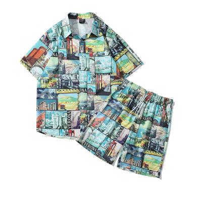 China QUICK DRY Mens Hawaiian Short Sleeve Shirt Fits Aloha Flower Print Suits Casual Classic Button Down Beach Shirts Standard Fit Suits for sale