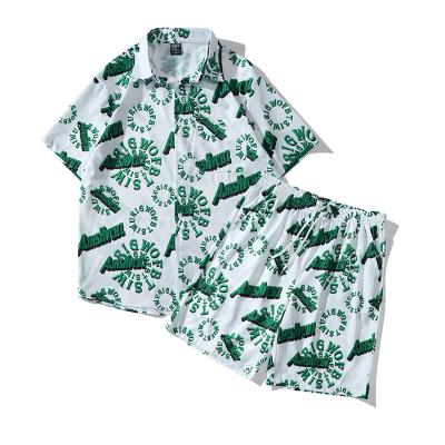 China QUICK DRY Hot Selling Hawaiian Printed Casual Shirts Men Short Sleeve Male Blouse Summer Shorts Suits for sale