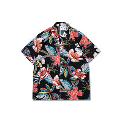 China Harujuku Japan Men's Summer Hawaiian Style Short Quick Dry Shirts Sleeve Printing Hawaiian Shirts Devil Beach Slim Shirts for sale