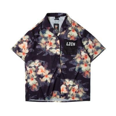 China Hawaiian shirts brand digital print mens hawaiian shirts summer rayon mens beach floral hawaiian oversized shirts quick dry for men for sale