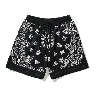 China Breathable 13W33 Wholesale Mens Fashion Paisley Printed Elastic Waist Drawstring Shorts With Pocket Casual Pants for sale