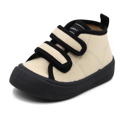 China Height increasing 2023 autumn new children's high top canvas shoes Korean version of children's shoes soft soled baby shoes for sale