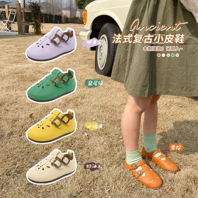 China Korean version of 2023 summer new children's leather shoes hollowed out princess shoes breathable sports shoes 22-31 for sale