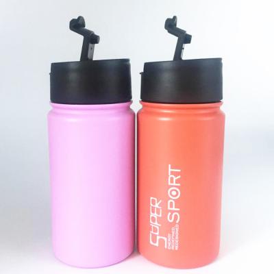 China 12oz Business Vacuum Insulated Double Wall Coffee Tumbler Flip Up Water Bottle for sale