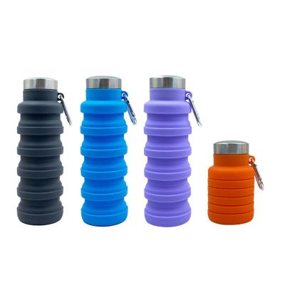 China Sustainable 335ml Silicone Kids Water Bottle Sports Travel Collapsible Collapsible Drinking Bottles for sale