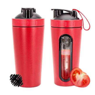 China Viable Customized Obvious Protein Shaker Bottle Stainless Steel Single Wall Sports Gym Shaker Bottle for sale