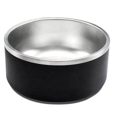 China 42oz 64oz Double Wall 304 Stainless Steel Dog Bowl Sustainable Powder Coated Pet Bowls Custom Logo Dog Feeding Bowl for sale