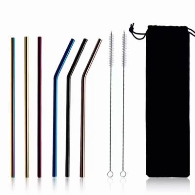 China 18/8 Stainless Steel Viable Straw Colorful Drinking Straws Sets Reusable For Tumbler Cup Wholesale for sale