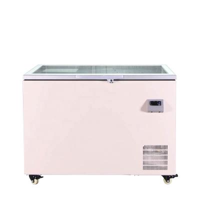 China Seafood Cold Storage 270L -50 Degree Temperature Lab Glass Deep Freezer for sale