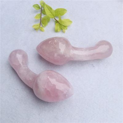 China Wholesale Natural Crystal Healing Massage Wands Europe Rose Pink Quartz Crystal Yoni Egg for Sex Toys Magic Wand Massage for sale