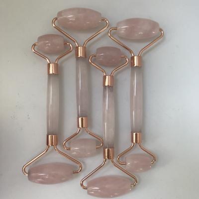 China China natural rose gloden quartz roller face massager crystal roller facial massager for sale