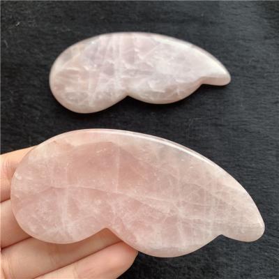 China High Quality China Rose Quartz Gouache Scraper Gua Sha Massage for Face GuaSha Massager Tools Body Jade Massager Facial Set for sale