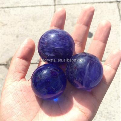 China China New Style Magic Cast Stone Ball Polished Blue Crystal Sphere Useful And Lucky Processing for sale