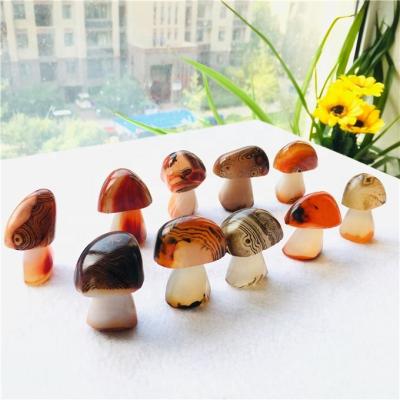 China China hand carved natural reiki crystal folk gemstone crafts sardonyx agate crystal mushroom for sale