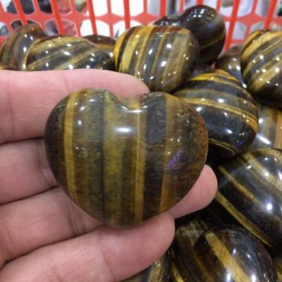 China China Natural Tiger Eye Crystal Heart Wholesale Yellow Quartz Heart For Gift for sale