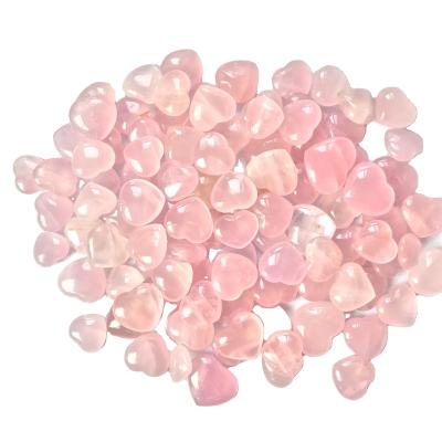 China China Rose Quartz Heart Shaped Natural Pink Crystal Heart For Gift for sale