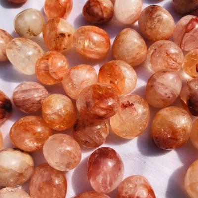 China China Wholesale Natural Healing Bulk Quartz Crystal Gravel Polished Red Fire Quartz Tumbled Stones For Decoration for sale