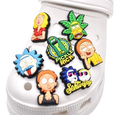 China Morty Clog Charm Grindstone Shoe Accessories Designs Custom Party Favors Kids Party Favors Shoe Decorations Fang Charms Shoe Charms for sale