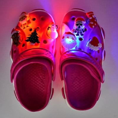 China 2019 washable new trend light up clog shoe charms spring led shoe charms for sale