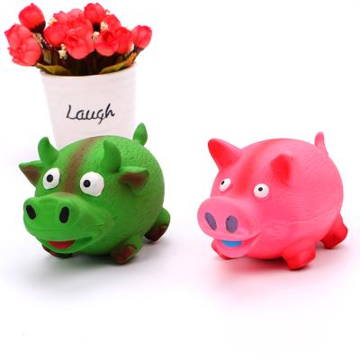 China Viable Latex Dog Toy Pig Cow Style Chewing With Healthy Funny Squeaky Dog Toy for sale