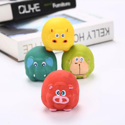 China Wholesale Viable Cute Animal Toy Latex Face Shape Dog Toy Dog Squeaky Chew Toy for sale