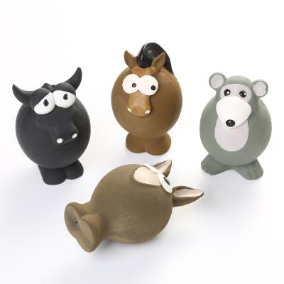 China Eco-friendly Cute Dogs Shape Pet Squeaker Dog Latex Chew Toy With Sound for sale