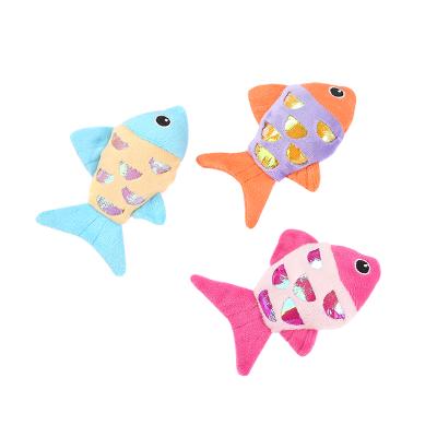 China Cats Cloth Small Cat Toy Refilling Catnip Fish Cat Interactive Soft Plush Toy With Catnip Sound for sale