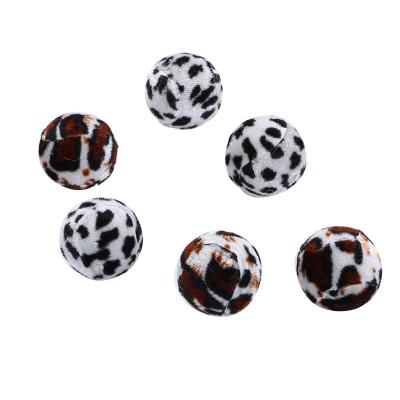 China Wholesale Cats Plush Cat Ball Toy Leopard Pattern Ball For Kitty Play for sale