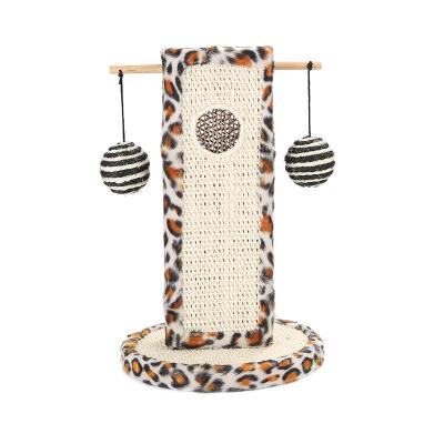 China Wholesale Eco Friendly Sustainable Cat Scratcher Foldable Cat Tree Scratching Post With Sisal Ball Toys for sale