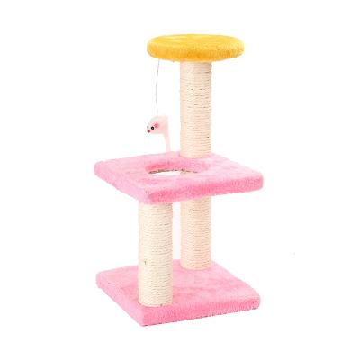 China Sustainable Wholesale Cat Jumping Toy Sisal Lined Climbing Tower Cat Tree for sale