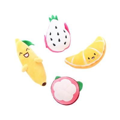 China Hot Amazon Selling Cats Fruit Pet Kitty Accessories Cotton Plush Cat Toy With Catnip for sale