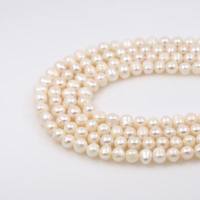 China Natural Freshwater Pearl Chain Oval White Pearl White Pearl Pearl Loose Beads Wholesale for sale