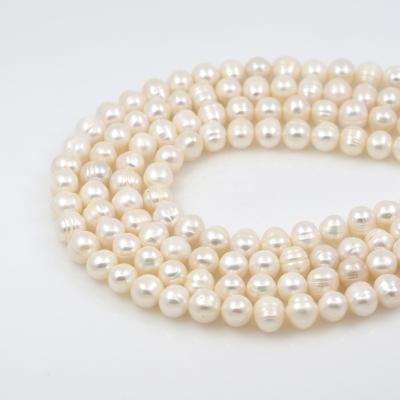 China Ivory White Oval Baroque Freshwater Pearl Freshwater Pearl Beads Natural Pearl Chain DIY Jewelry Making Beads for sale