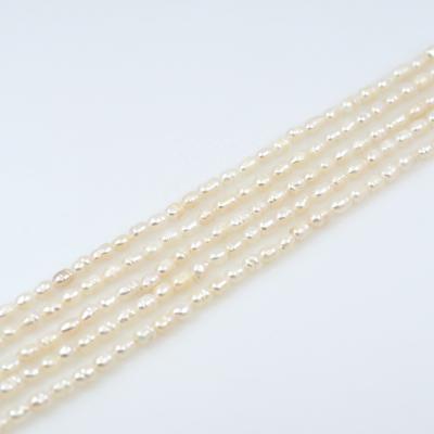 China Freshwater Pearl 4-5mm Ivory White Oval Rice Beads Freshwater Pearl Chain DIY Jewelry Making Natural Pearl Beads for sale