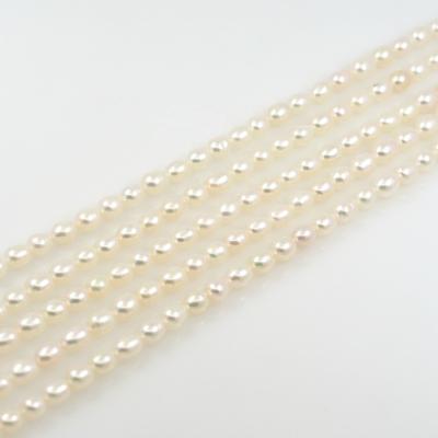 China Pearl Freshwater Rice Beads Genuine Natural Pearl String Oval Freshwater Pearls for sale