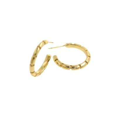 China FASHIONABLE Gold Plated Simple Design Hoop Earrings Round Hoop Earrings For Women 24x3mm for sale