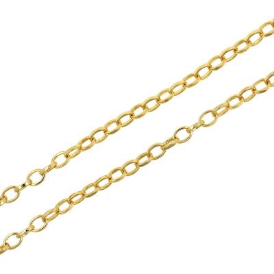 China Hip Hop Fashion Women's Jewelry 18K Gold Plated Hollow Chain Bracelet DIY Thick Jewelry Making Chain for sale