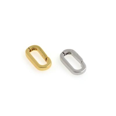 China Gold Plated Simple Oval Spring Buckle Jewelry Oval Button DIY Jewelry Making Connection Button YWX2225 for sale